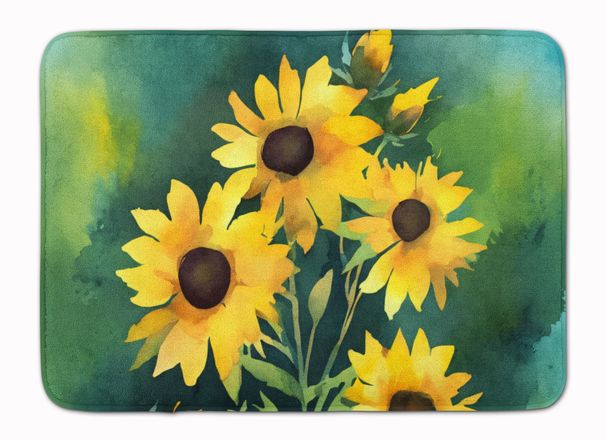 Kentucky Goldenrod In Watercolor Memory Foam Kitchen Mat Machine Washable Anti-Fatigue Mat Cushion Comfort Bath Mat Or Kitchen Rug_maomaolike.com