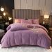 Crystal Velvet Solid Color Embroidery Light Feather Series Four-Piece Set_maomaolike.com
