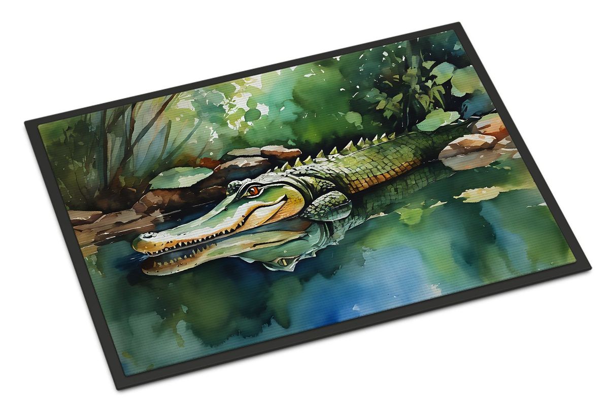 Alligator Doormat Front Door Mat Indoor Outdoor Rugs For Entryway, Non Slip Washable Low Pile, 24H X 36W_maomaolike.com