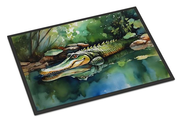 Alligator Doormat Front Door Mat Indoor Outdoor Rugs For Entryway, Non Slip Washable Low Pile, 24H X 36W_maomaolike.com