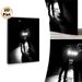 Nighttime Formal Men Silhouette Painting Poster, Monochrome Dramatic Backlit Scene Poster, Atmospheric Stylish Wall Decor For Living Room, Office_maomaolike.com