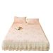 French Style Thickened Rabbit Fur Sheet Single Piece Winter With Skirt Milk Velvet Bed Cover Fleece Full Wrap Mattress Protector_maomaolike.com