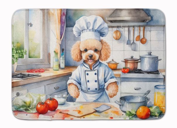 Poodle The Chef Memory Foam Kitchen Mat Machine Washable Anti-Fatigue Mat Cushion Comfort Bath Mat Or Kitchen Rug_maomaolike.com