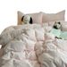 Wholesale INS Blogger Style Camellia Four-Piece Autumn Winter Thickened Double-Sided Milk Velvet Warm Coral Fleece 4-Piece Set_maomaolike.com