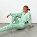 Women's Clothing Solid Color Cardigan Hooded Pants Women's Leisure Fashion Long Sleeve Sweater Set_maomaolike.com
