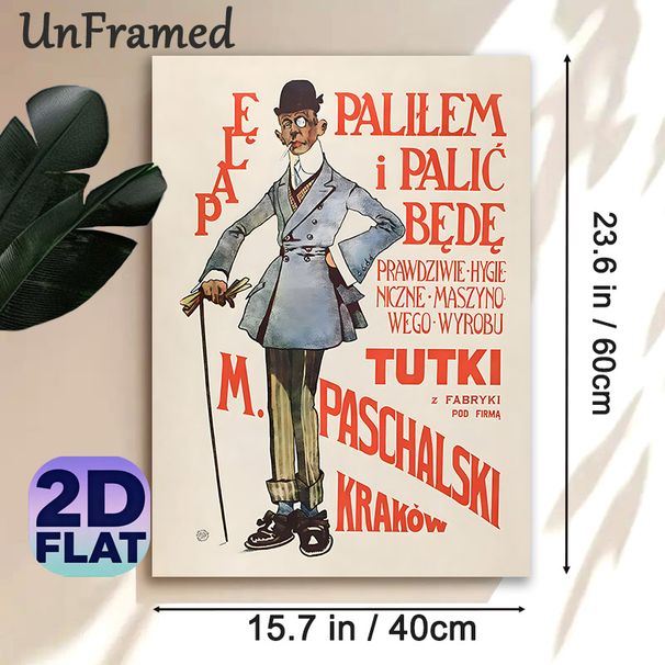 Vintage Gentleman Painting Poster, Stylized Retro Caricature Poster, Classic Old-fashioned Design With Bold Typography, Ideal For Living Room, Home_maomaolike.com
