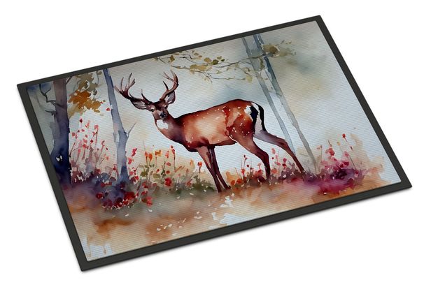 Deer Doormat Front Door Mat Indoor Outdoor Rugs For Entryway, Non Slip Washable Low Pile, 24H X 36W_maomaolike.com