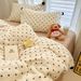 Wholesale Korean Style Rex Rabbit Fur Ball Cute Polka Dot Milk Four-Piece Autumn Winter Double-Sided Velvet Warm 4-Piece Set_maomaolike.com