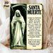 Santa Muerte Painting Poster, Vintage Gothic Hooded Skeleton With Scythe & Spanish Prayer Text Poster, Mysterious Spiritual Artwork Ideal For Home_maomaolike.com