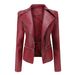 Women's Clothing Leather Jacket With Detachable Hem Fashion Casual Jacket_maomaolike.com