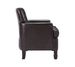 Leather Armchair With Rivet Decoration Single Sofa Accent Chair For Living Room-Brown_maomaolike.com