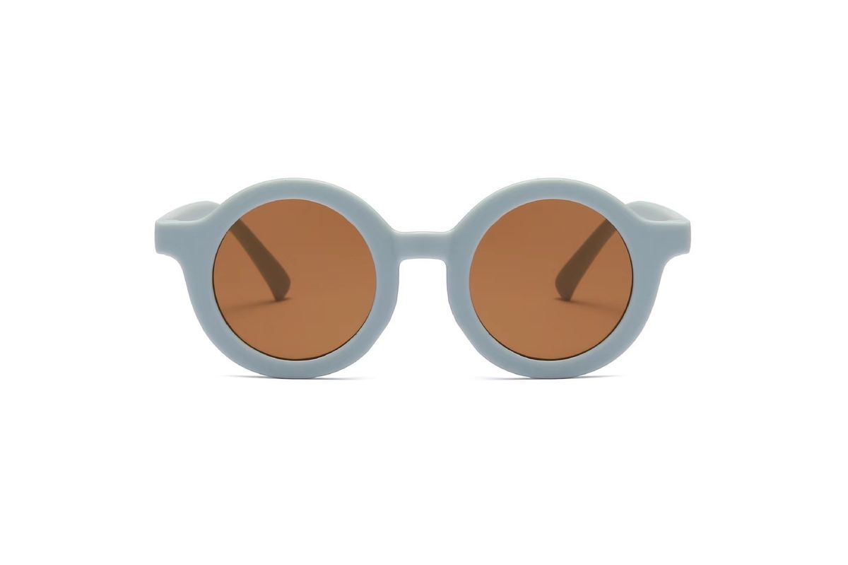 Korean version Instagram cream style children's round frame cool trendy frosted sunglasses baby UV resistant glasses_maomaolike.com