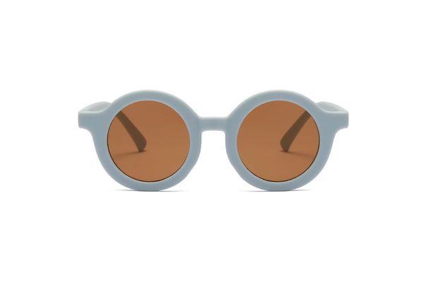 Korean version Instagram cream style children's round frame cool trendy frosted sunglasses baby UV resistant glasses_maomaolike.com