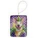 Bull Terrier King Of Mardi Gras Porcelain Ornament Christmas Tree Hanging Decorations For Home Christmas Holiday, Rectangle, Gift, Multicolor_maomaolike.com