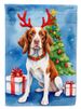 Brittany Spaniel Christmas Reindeer House Flag Large Porch Sleeve Pole Decorative Outside Yard Banner Artwork Wall Hanging, Polyester, House Size, Multicolor_maomaolike.com