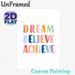 Dream Believe Achieve Motivational Painting Poster, Pastel Watercolor Typography Poster, Inspiring Uplifting Message Ideal For Home Office, Living_maomaolike.com