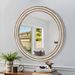 23.62 Inches Wood Round Decorative Mirrors For Wall Decor, Rustic Circle Mirror For Bedroom, Bathroom, Living Room, Entryway Mirror For Home And Office With Beads_maomaolike.com