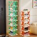 Multi-Tier Folding Shoe Rack, Simple Household Plastic Shoe Organizer, Space-Saving Storage Solution For Doorways And Narrow Spaces_maomaolike.com