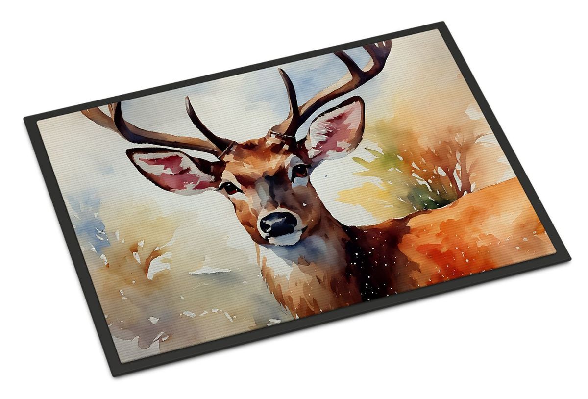 Deer Doormat Front Door Mat Indoor Outdoor Rugs For Entryway, Non Slip Washable Low Pile, 24H X 36W_maomaolike.com