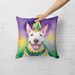 English Bull Terrier King Of Mardi Gras Throw Pillow Machine Washable, Indoor Outdoor Decorative Pillow For Couch, Bed Or Patio, 18Hx18W_maomaolike.com