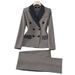 Women's Clothing houndstooth small suit jacket Women's Mid-length slim temperament suit jacket professional suit_maomaolike.com