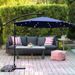 10 Ft Outdoor Patio Umbrella Solar Powered LED Lighted Sun Shade Market Waterproof 8 Ribs Umbrella With Crank And Cross Base For Garden Deck Backyard Pool Shade Outside Deck Swimming Pool_maomaolike.com