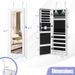 Lockable Wall Mount Mirrored Jewelry Cabinet With LED Lights_maomaolike.com