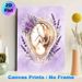 Fetus & Floral Themed Painting Poster, Soft Watercolor Style Poster, Delicate Fetus In Heart-shaped Frame Surrounded By Purple Lavender And Roses_maomaolike.com