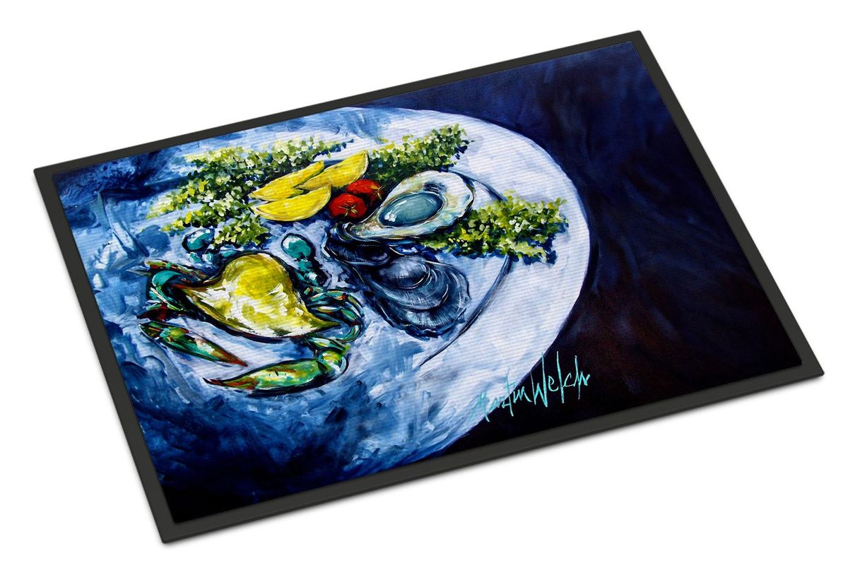 Oyster Plate Doormat Front Door Mat Indoor Outdoor Rugs For Entryway, Non Slip Washable Low Pile, 24H X 36W_maomaolike.com