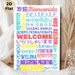 Multilingual Welcome Painting Poster, Vibrant Colorful Typographic Poster, Inclusive Warm Design Ideal For Entryway, Office And Community Areas_maomaolike.com