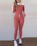 Women's Clothing new outdoor sports color matching long sleeved trousers comfortable casual suit for women_maomaolike.com