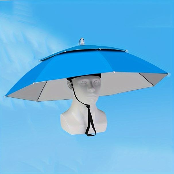 Wearable Double Canopy Vented Hat Umbrella With UV Protection, Casual Lightweight Durable Umbrella For Outdoor Fishing, Trekking, Hiking_maomaolike.com
