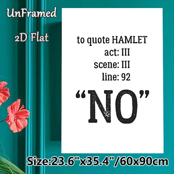 Hamlet Quote Painting Poster, Vintage Distressed Typography Poster, Witty Literary-themed Decor Ideal For Living Room, Home Office_maomaolike.com