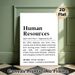 Human Resources Humorous Definition Painting Poster, Minimalist Typographic Text Poster, Lighthearted Office Decor Ideal For Workspace, Office Areas_maomaolike.com