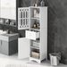 Tall Bathroom Cabinet, Freestanding Storage Cabinet With Drawer And Doors, MDF Board, Acrylic Door, Adjustable Shelf_maomaolike.com