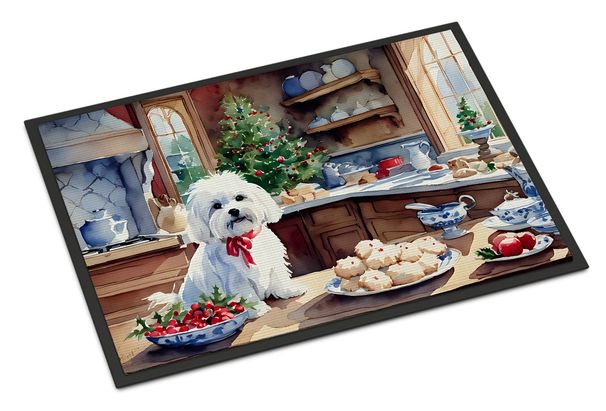 Maltese Christmas Cookies Doormat Front Door Mat Indoor Outdoor Rugs For Entryway, Non Slip Washable Low Pile, 24H X 36W_maomaolike.com