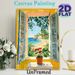 Coastal Window View Painting Poster, Vibrant Impressionist-style Poster, Scenic Seaside Beach With Lush Foliage & Potted Red Blooms, Brings Tranquil_maomaolike.com