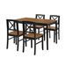Eco-Friendly Solid Wood Dining Set - Sustainable Home & Restaurant Furniture With Black Metal Accents, Light Brown_maomaolike.com