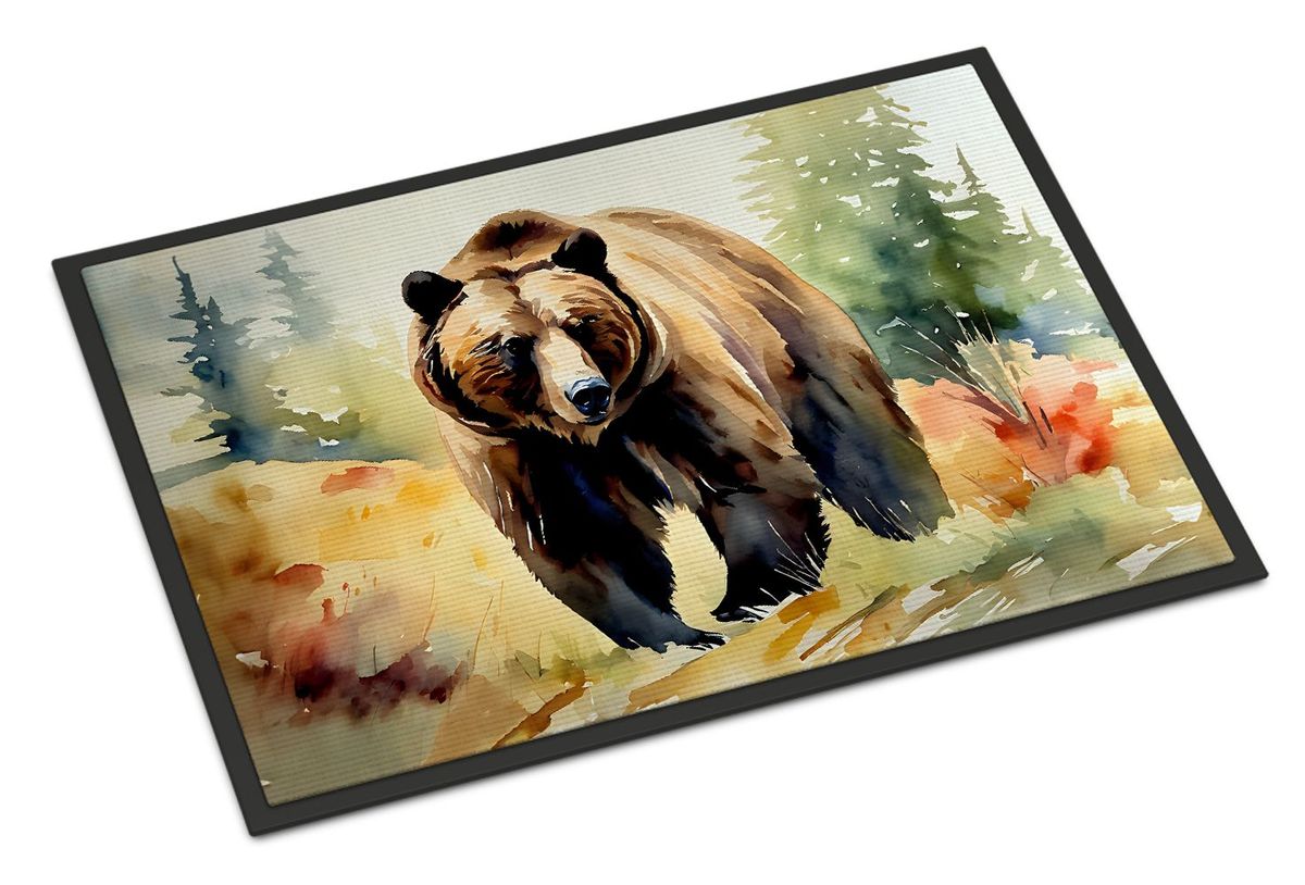 Grizzly Bear Doormat Front Door Mat Indoor Outdoor Rugs For Entryway, Non Slip Washable Low Pile, 24H X 36W_maomaolike.com