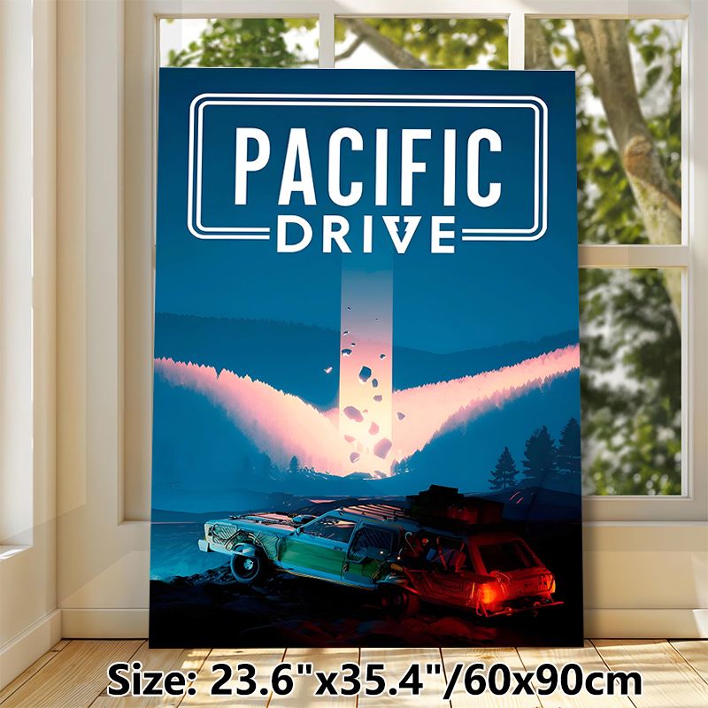 Pacific Drive Themed Painting Poster, Mysterious Vibrant Sci-Fi Wilderness & Modified Car Scene Poster, Immersive Atmospheric Design Ideal For Game_maomaolike.com