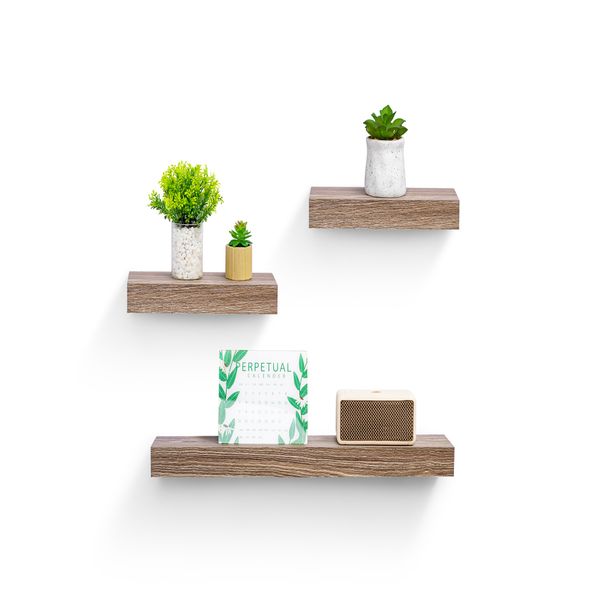 Floating Shelves 23.6" Wall Mounted Wood Shelves For Bathroom, Bedroom, Living Room, Kitchen, Hanging Shelf For Books/Storage/Decor With Invisible Brackets, Maple Light Gray_maomaolike.com