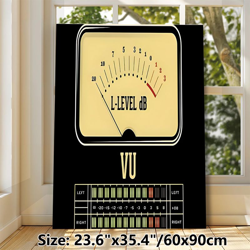 Audio VU Meter Painting Poster, Vintage Retro Audio Level Meter With DB Scale Poster, Unique Music-themed Decor Ideal For Home Audio Rooms, Music_maomaolike.com