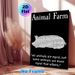 Animal Farm Themed Painting Poster, Monochrome Text-formed Pig Silhouette Poster, Iconic Literary Quote Design, Ideal For Home Study And Living Room_maomaolike.com