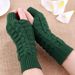 Men's Gloves Winter fingerless gloves women's computer short gloves warm and long gloves Japanese and Korean popular half finger wool flat gloves_maomaolike.com