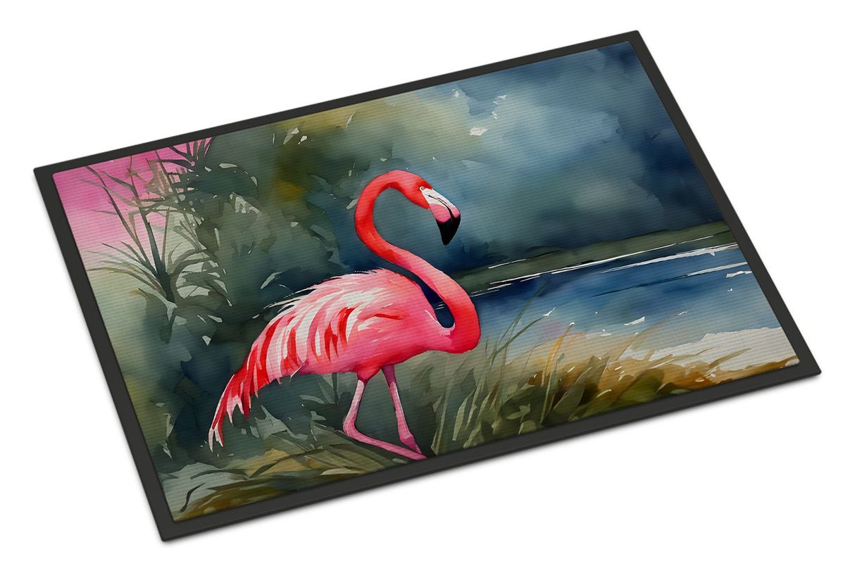 Flamingo Doormat Front Door Mat Indoor Outdoor Rugs For Entryway, Non Slip Washable Low Pile, 24H X 36W_maomaolike.com