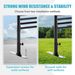 71.26''x46.65'' Outdoor Privacy Screens Freestanding,Metal Privacy Fence Panels For Outside, Slatted Privacy Screens With Stand,Black_maomaolike.com
