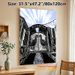 Sisyphos Gate Painting Poster, Monochrome Linocut Style Poster, Stylized Gate With Duck Motifs & Urban Graffiti Details, Striking Art Ideal For Home_maomaolike.com