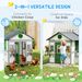 Wooden Playhouse For Kids Outdoor With Doors, Windows, Planter Pots And Boxes For Toddlers 3-8 Years, White_maomaolike.com