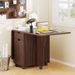 Folding Dining Table 3-in-1 Space-Saving Drop Leaf Kitchen Table With Lockable Wheels For The Kitchen, Dining Area, Workshop And Home Office_maomaolike.com