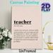 Teacher Definition Painting Poster, Minimalist Typography Poster, Elegant Text-based Design Honoring Educators, Ideal Decor For Classroom, Office Or_maomaolike.com